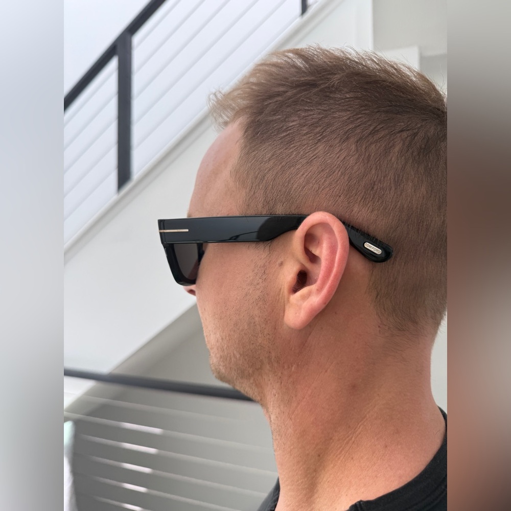 Tom Ford Fausto Black Men’s Sunglasses w/ Case Oversized Square Designer Shades - Picture 5 of 17